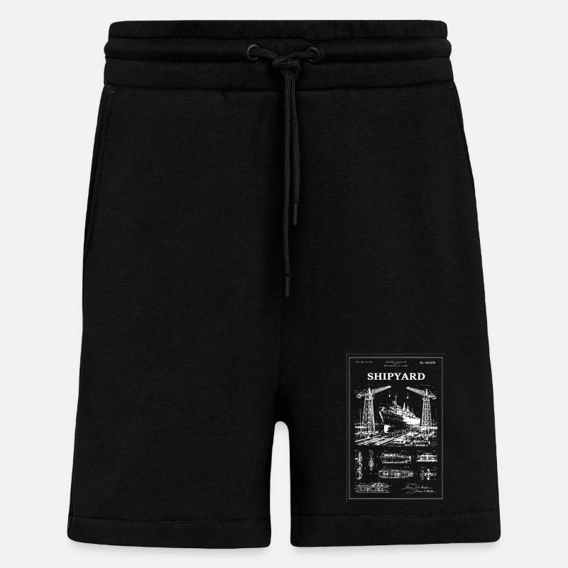 Werftkräne & Schiffe - Shorts - made by SPREAD - SOLID BLACK