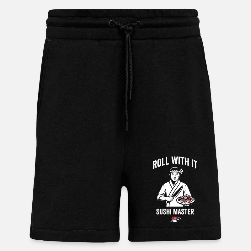 Roll With It Sushi Master - Short bio décontracté fabriqué en UE - SOLID BLACK