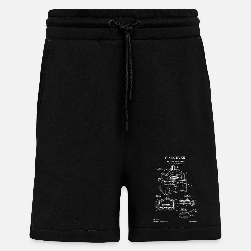 Pizza Oven Patent Blueprint - Shorts - made by SPREAD - SOLID BLACK