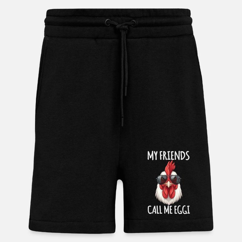 Poulet Eggi Poulet - Short bio décontracté fabriqué en UE - SOLID BLACK
