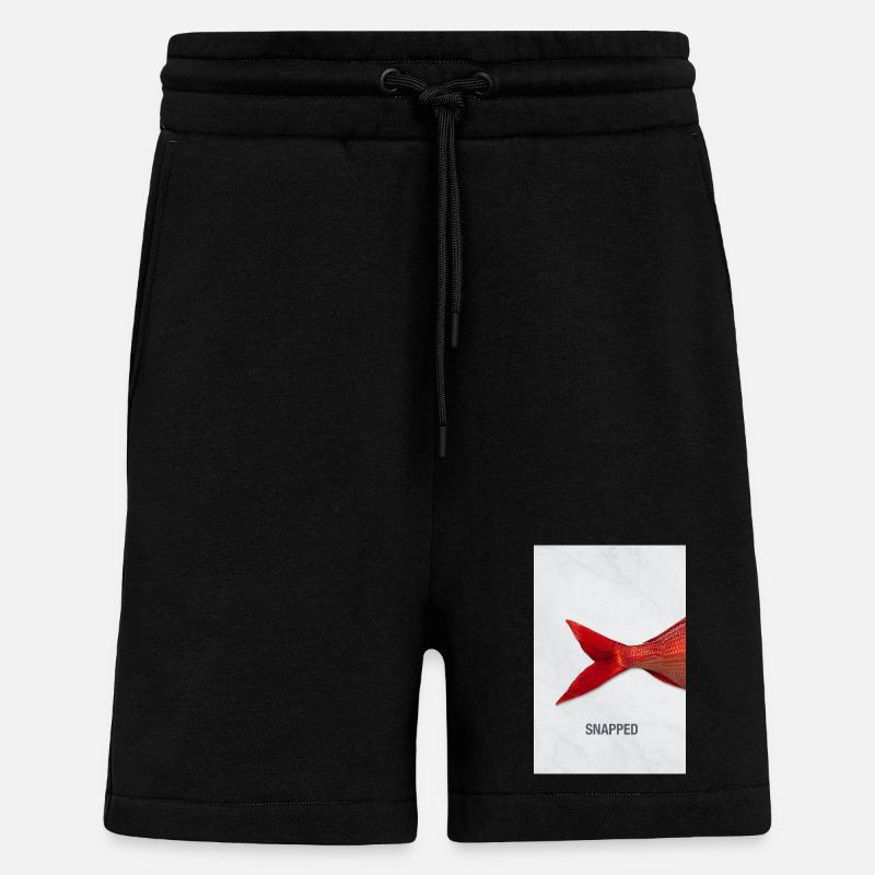 Snapped Fisch Minimal Design Modern - Shorts - made by SPREAD - SOLID BLACK