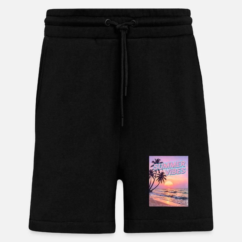 Summer Vibes Retro Sunset Beach - Shorts - made by SPREAD - SOLID BLACK