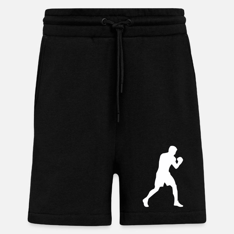 Silhouette de boxeur en mouvement - Short bio décontracté fabriqué en UE - SOLID BLACK