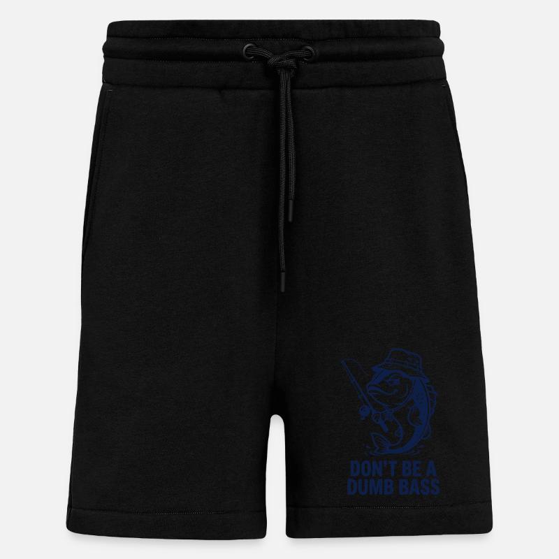 Pêche Pêcheur Pêcheur Bar - Short bio décontracté fabriqué en UE - SOLID BLACK