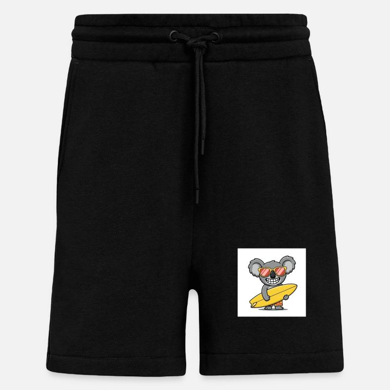 Surfender Koala mit Sonnenbrille - Shorts - made by SPREAD - SOLID BLACK