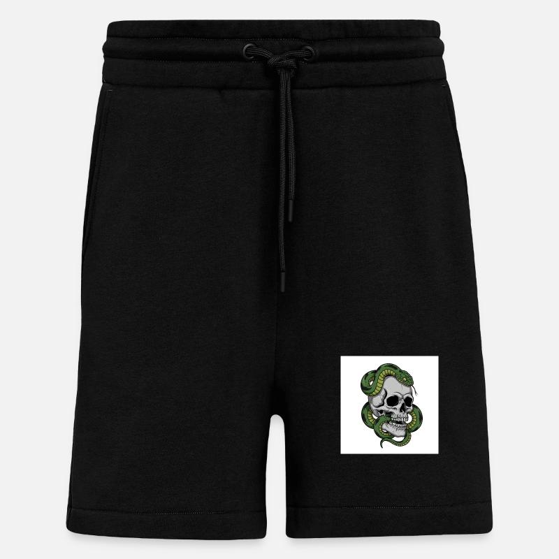 Schädel & Schlange – Symbol des Todes - Shorts - made by SPREAD - SOLID BLACK
