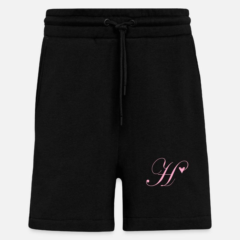 Monogram H Heart Vine - Shorts - made by SPREAD - SOLID BLACK