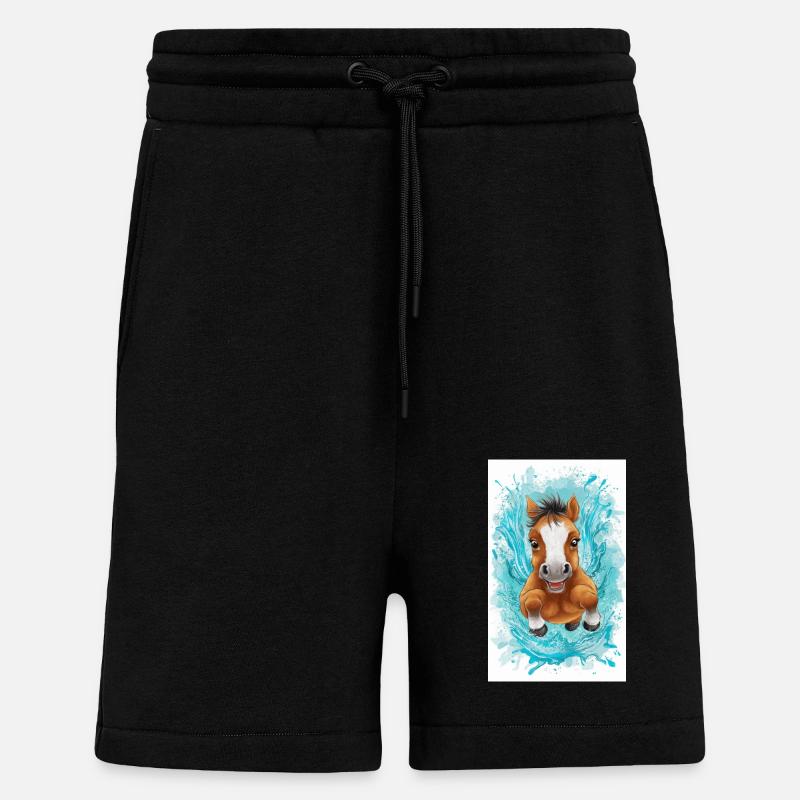 Kleines schwimmendes Pferd - Shorts - made by SPREAD - SOLID BLACK