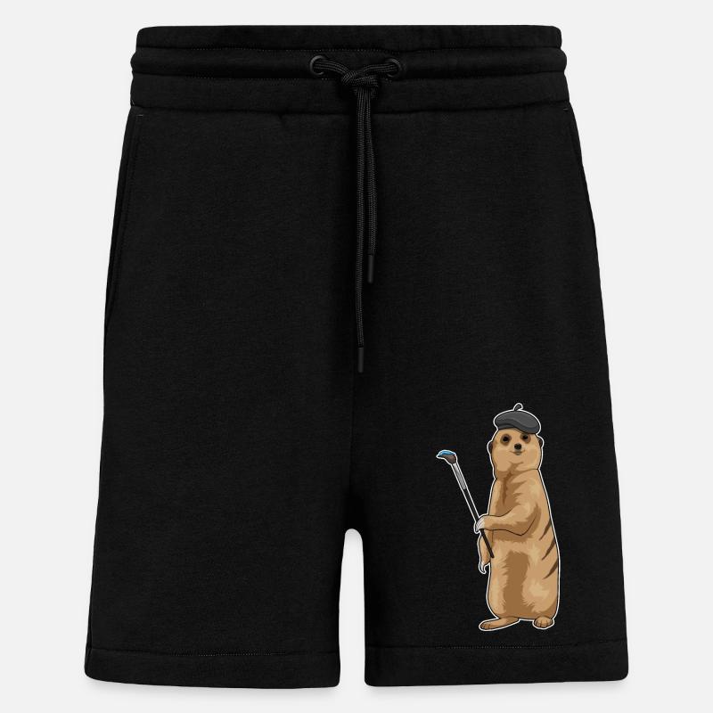 Pinceau de peintre suricate - Short bio décontracté fabriqué en UE - SOLID BLACK