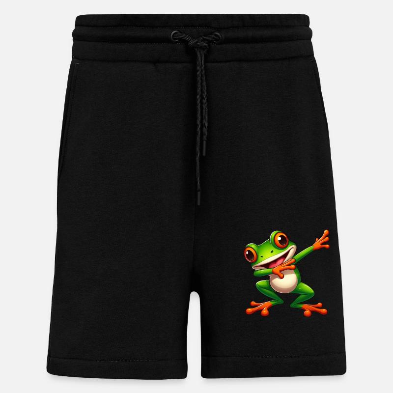 Cool Frog Dabbing Toad Style - Shorts - made by SPREAD - SOLID BLACK