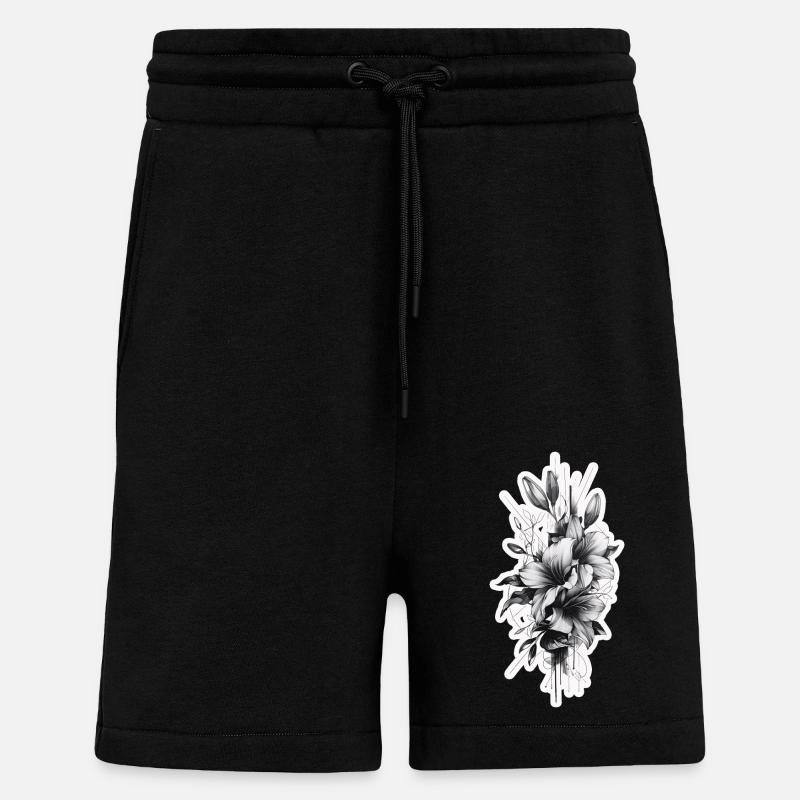 Wunderschönes Blumengesteck in Tribalform - Shorts - made by SPREAD - SOLID BLACK