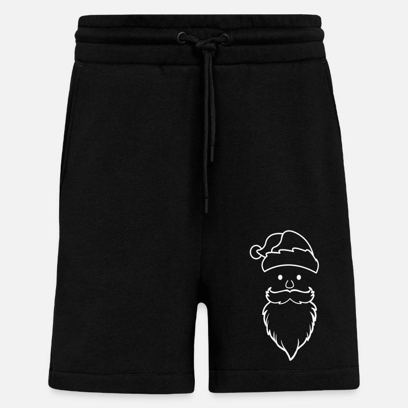 Visage du Père Noël - Short bio décontracté fabriqué en UE - SOLID BLACK