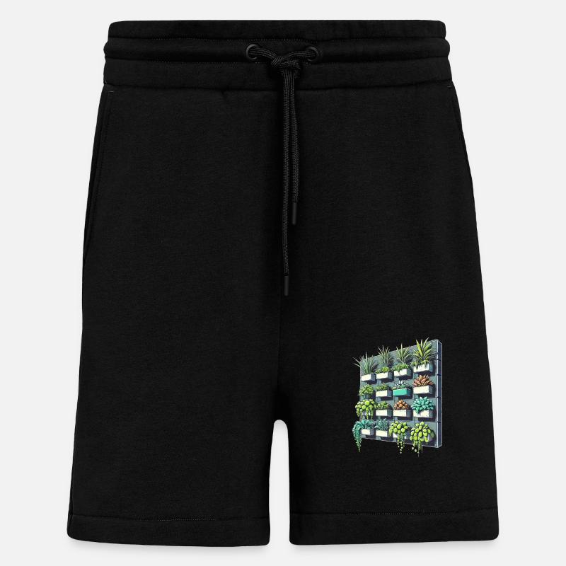 Vertical garden - Shorts - made by SPREAD - SOLID BLACK