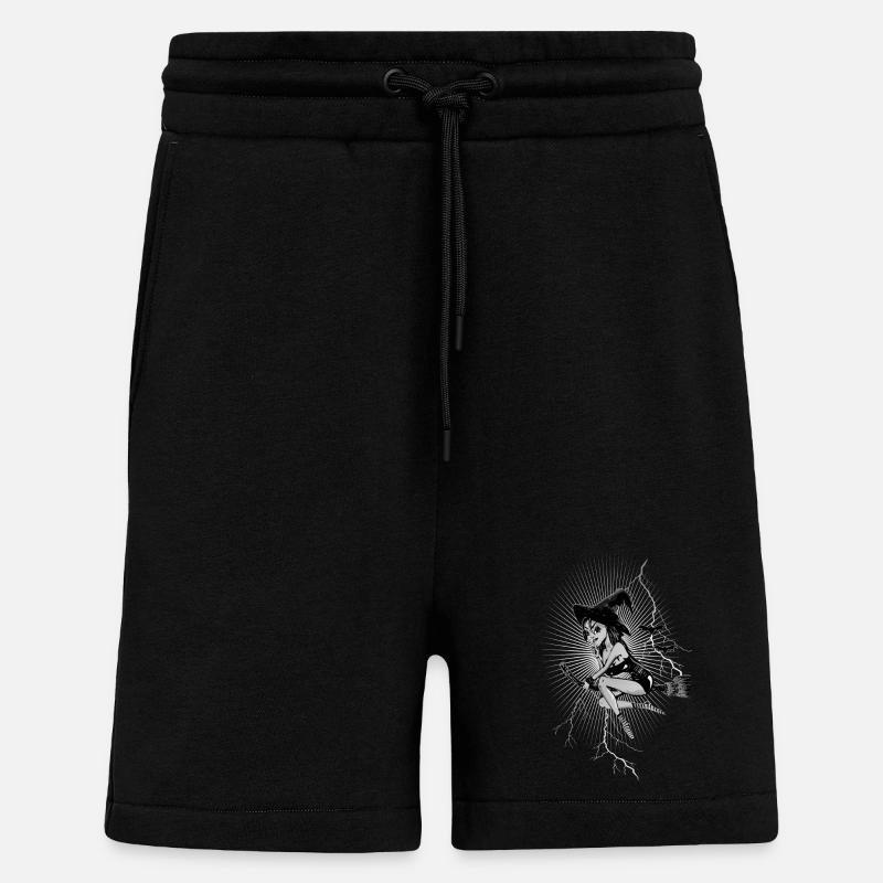 sorcière lightnbw - Short bio décontracté fabriqué en UE - SOLID BLACK