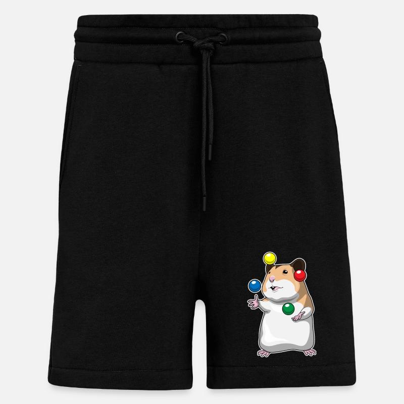 Jongleur hamster jongleur - Short bio décontracté fabriqué en UE - SOLID BLACK
