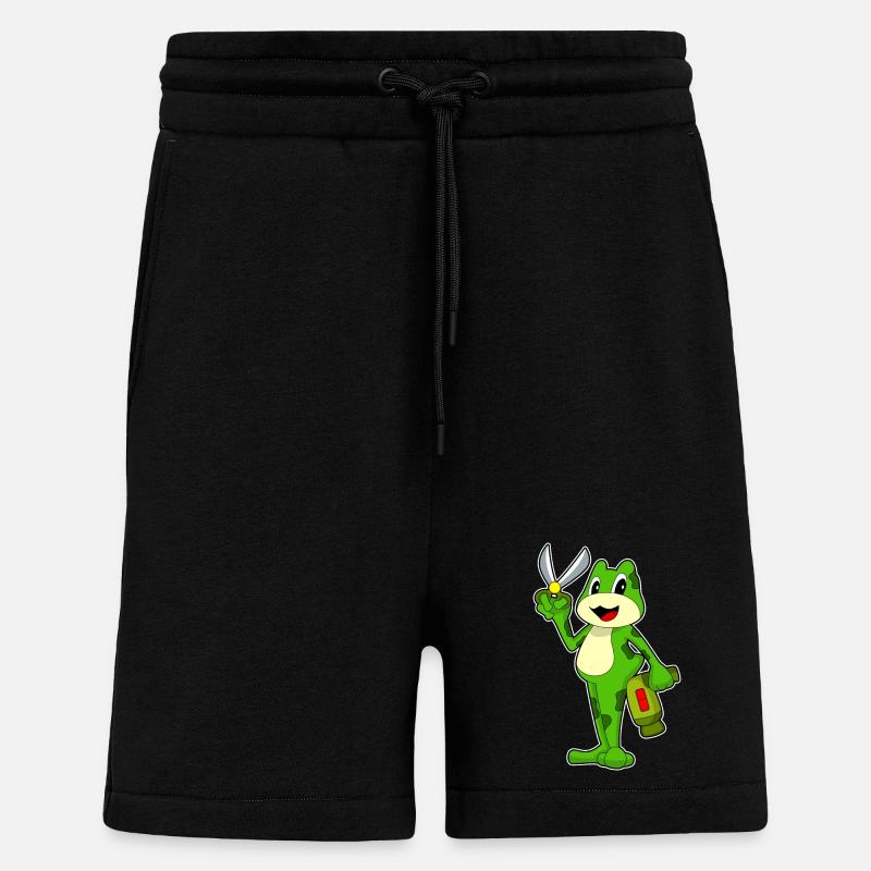 Grenouille Coiffeur Ciseaux Sèche-cheveux - Short bio décontracté fabriqué en UE - SOLID BLACK
