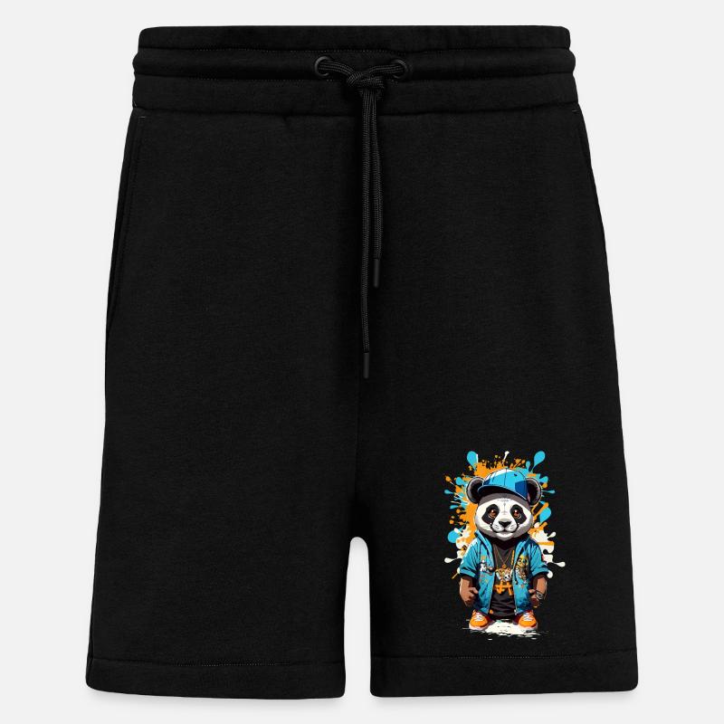 Panda Ours - Short bio décontracté fabriqué en UE - SOLID BLACK