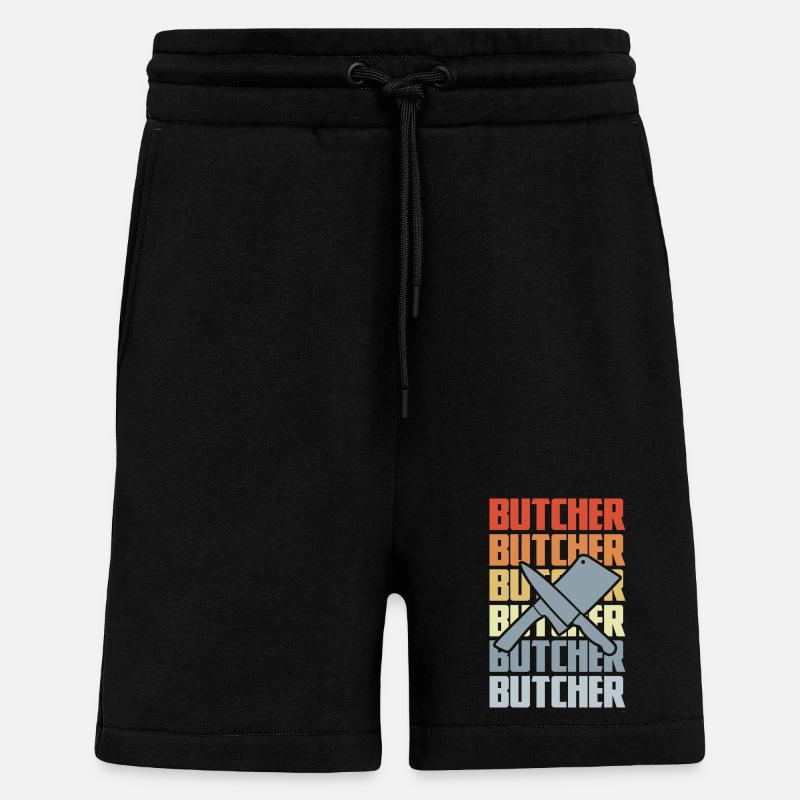 Boucher rétro - Short bio décontracté fabriqué en UE - SOLID BLACK