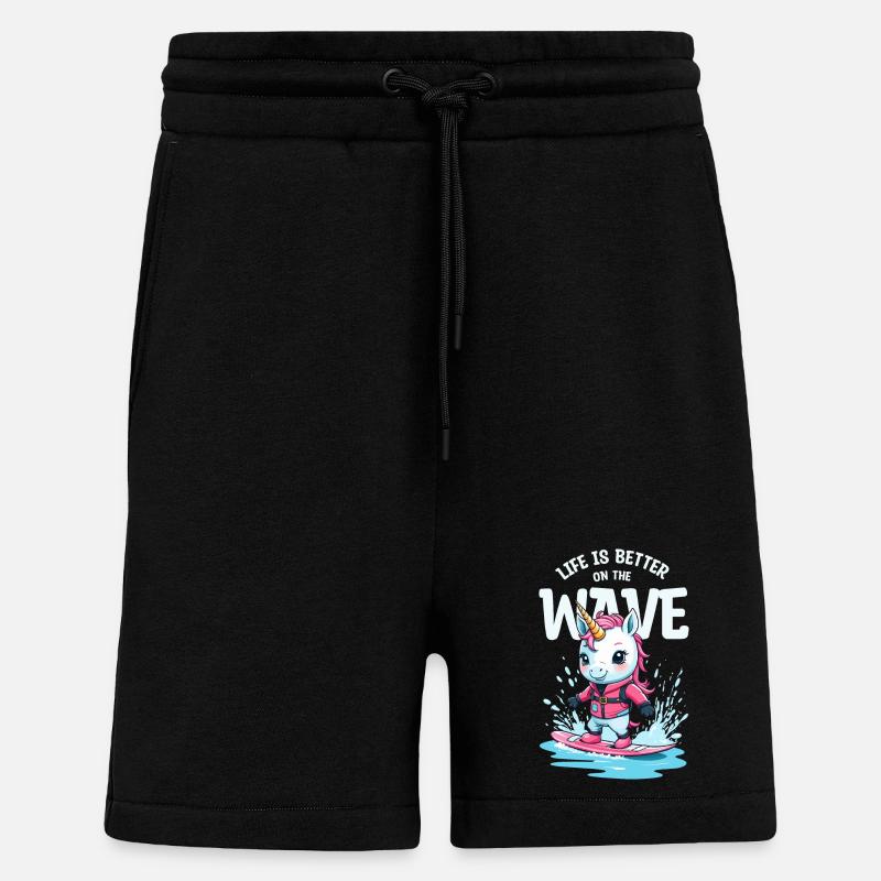 Wakeboard Licorne - Short bio décontracté fabriqué en UE - SOLID BLACK