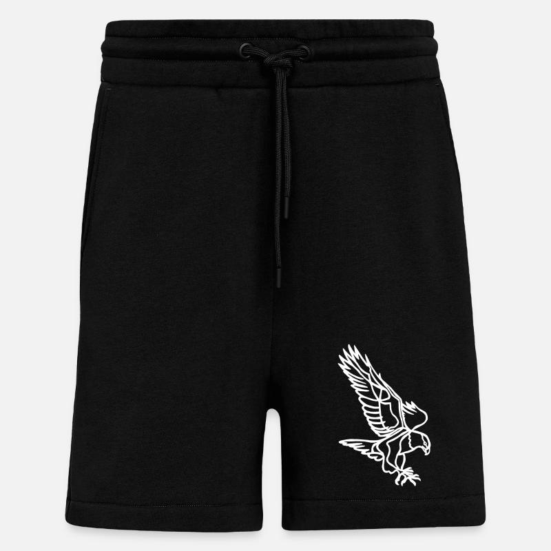 Sketch of the White Eagle - Shorts - made by SPREAD - SOLID BLACK