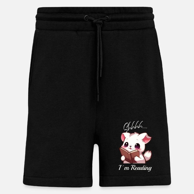 Katze mit Buch - Shorts - made by SPREAD - SOLID BLACK