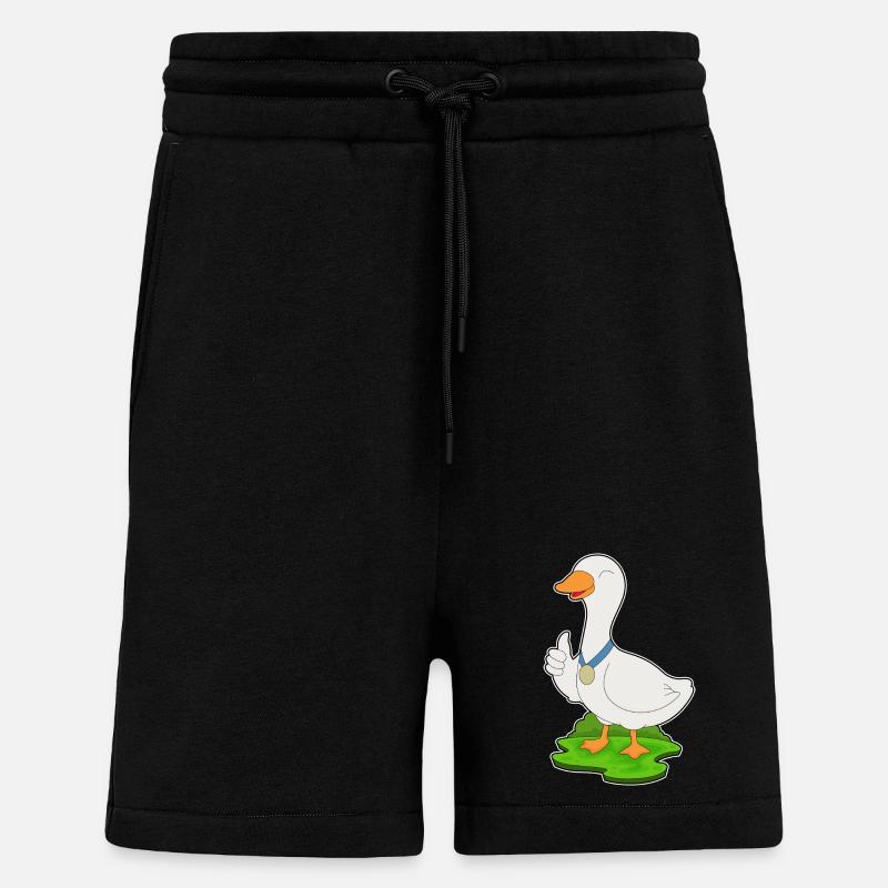 Médaille du canard - Short bio décontracté fabriqué en UE - SOLID BLACK