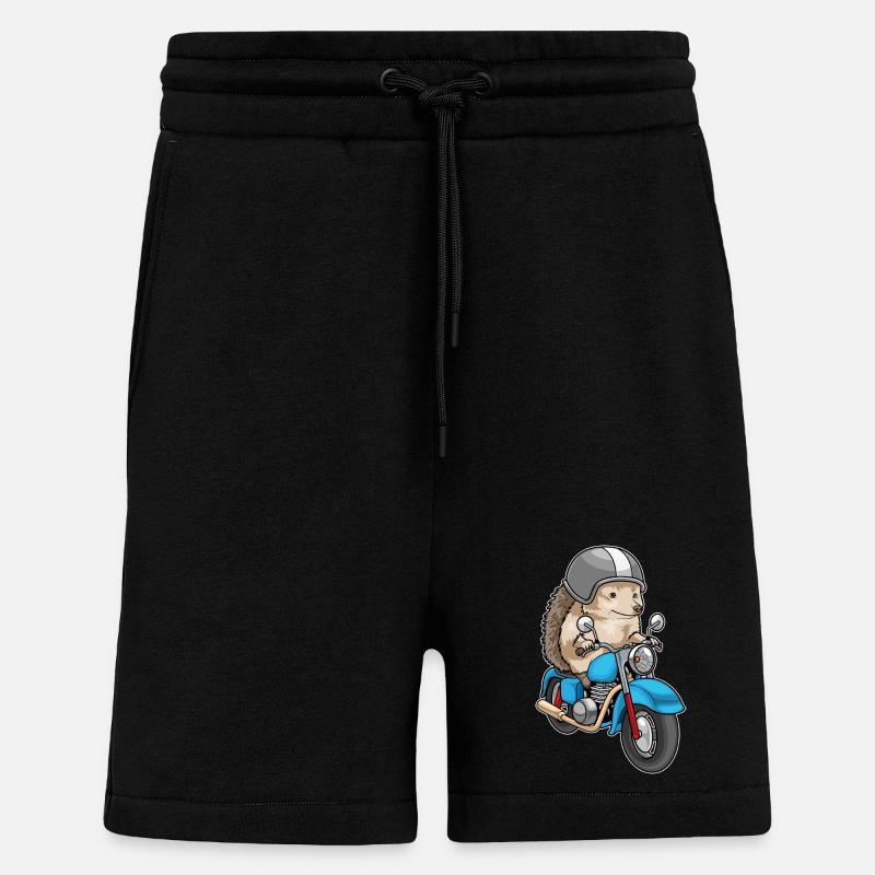 Moto hérisson - Short bio décontracté fabriqué en UE - SOLID BLACK