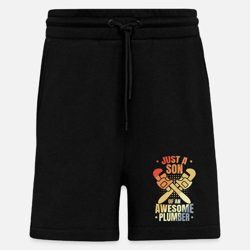 Fils d’un plombier - Short bio décontracté fabriqué en UE - SOLID BLACK