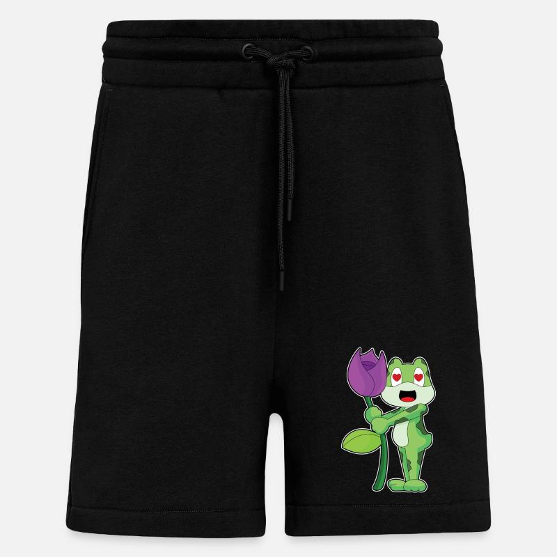 Frog Flower - Shorts - made by SPREAD - SOLID BLACK