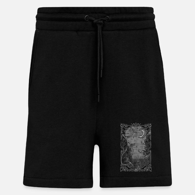 mystical fox - Shorts - made by SPREAD - SOLID BLACK