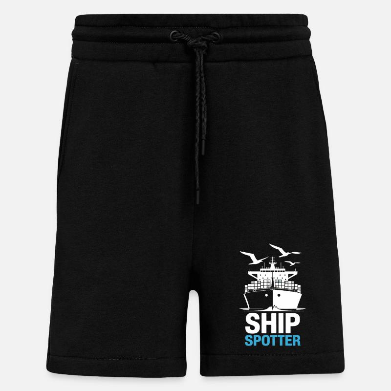 Spotter de navire Passion Maritime - Short bio décontracté fabriqué en UE - SOLID BLACK