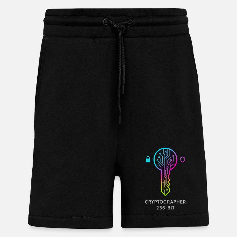 Expert in Cryptography and 256-bit Security - Shorts - made by SPREAD - SOLID BLACK