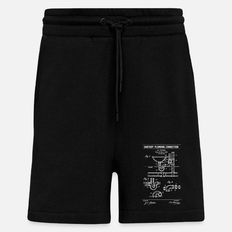 Sanitärdiagramm-Bauplan - Shorts - made by SPREAD - SOLID BLACK
