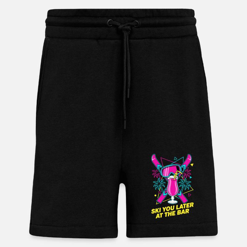 Skiez-vous plus tard au bar - Short bio décontracté fabriqué en UE - SOLID BLACK
