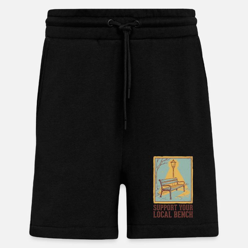 Bench de soutien - Short bio décontracté fabriqué en UE - SOLID BLACK
