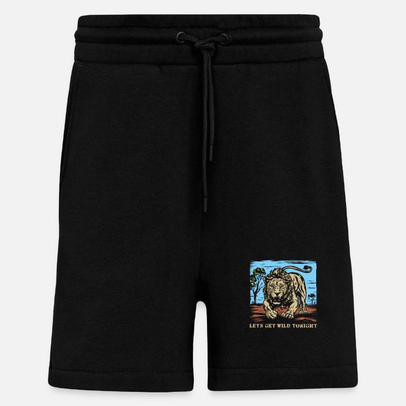 Lion d’Afrique 2024 02 - Short bio décontracté fabriqué en UE - SOLID BLACK