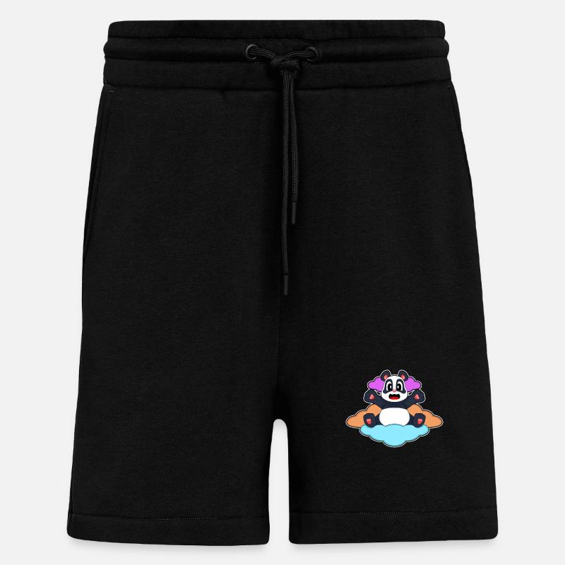 Panda Clouds - Shorts - made by SPREAD - SOLID BLACK