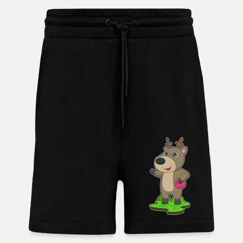 Deer Bowling Bowling Ball - Shorts - made by SPREAD - SOLID BLACK