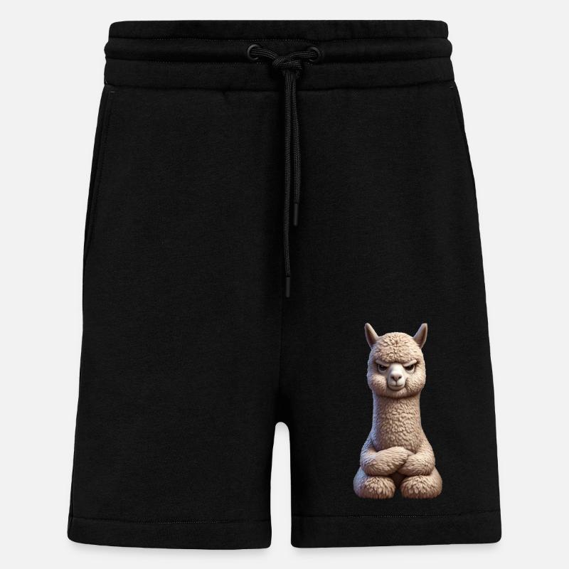Alpaca grim 1 - Shorts - made by SPREAD - SOLID BLACK