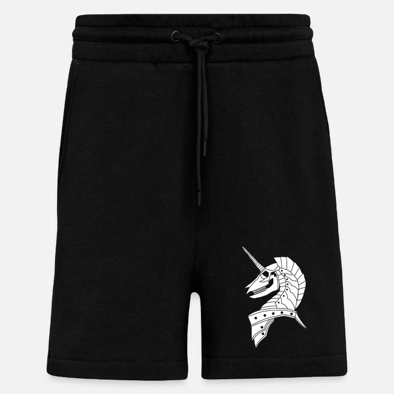 Licorne gothique blanche - Short bio décontracté fabriqué en UE - SOLID BLACK