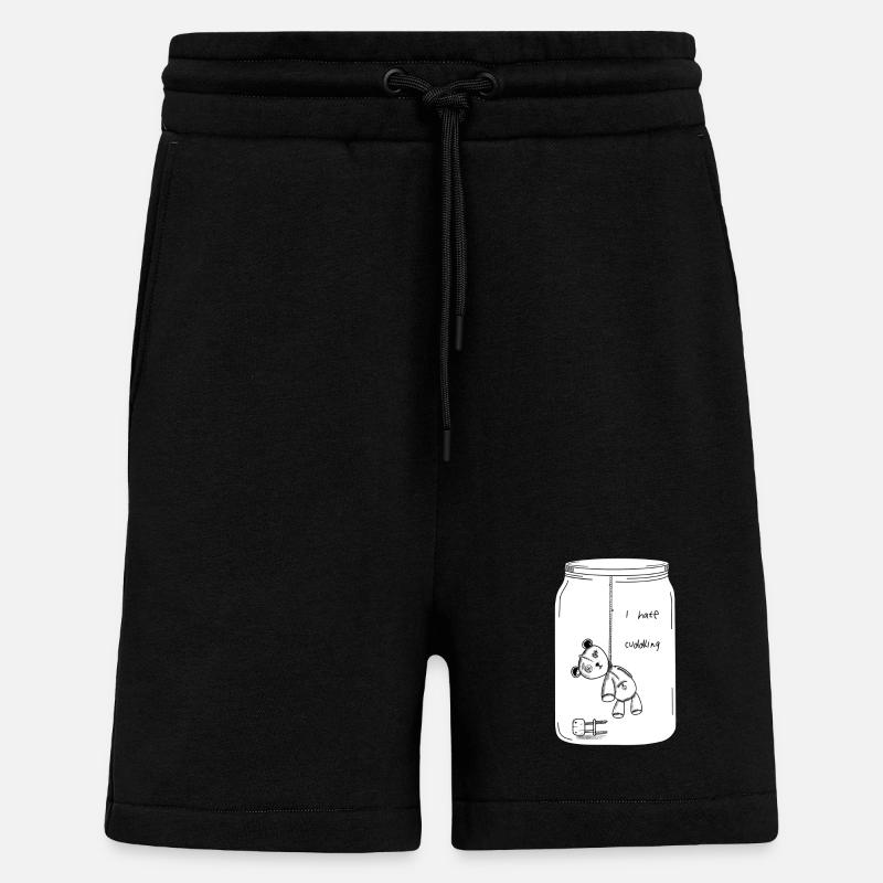 I hate cuddling (BW Version) - Shorts - made by SPREAD - SOLID BLACK