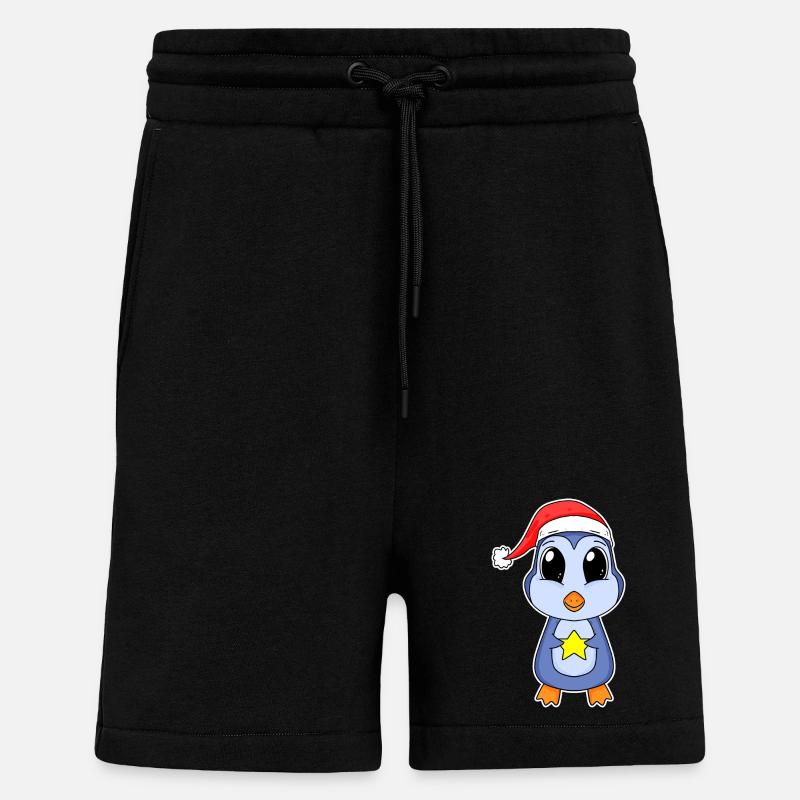 Penguin Christmas - Shorts - made by SPREAD - SOLID BLACK