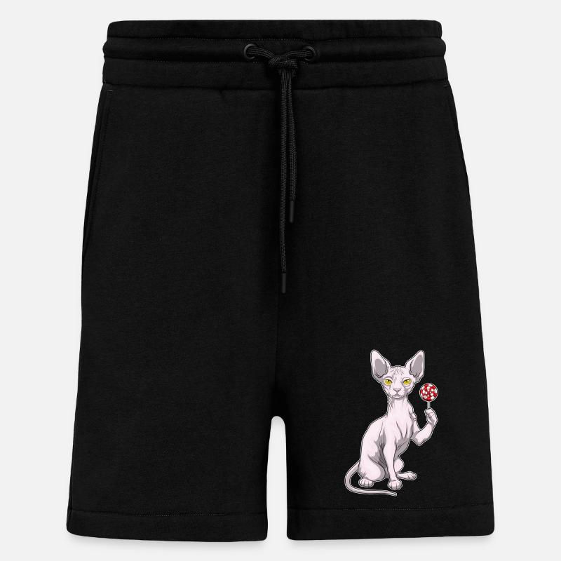 Sucette Chat Sphynx - Short bio décontracté fabriqué en UE - SOLID BLACK