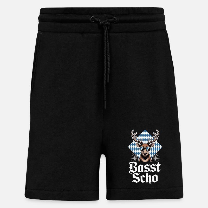 Elch Bayerischer Hirsch Sonnenbrille Basst Scho - Shorts - made by SPREAD - SOLID BLACK