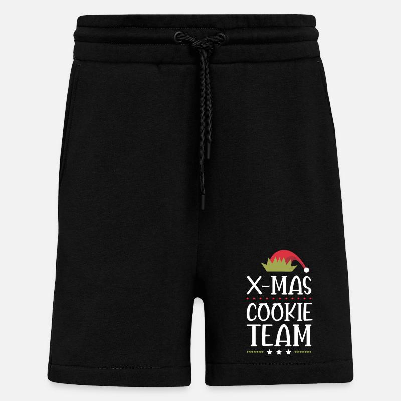 L’équipe des biscuits de Noël - Short bio décontracté fabriqué en UE - SOLID BLACK