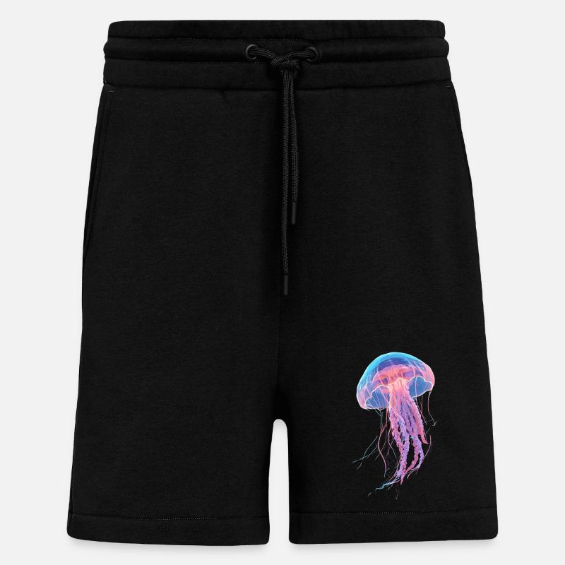 Regenbogen-Neonquallen - Shorts - made by SPREAD - SOLID BLACK