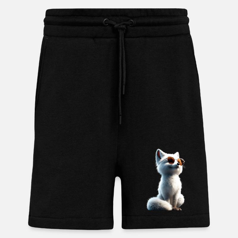 Polarfuchs Schneefuchs Eisfuchs Süßer Weißer Fuchs - Shorts - made by SPREAD - SOLID BLACK