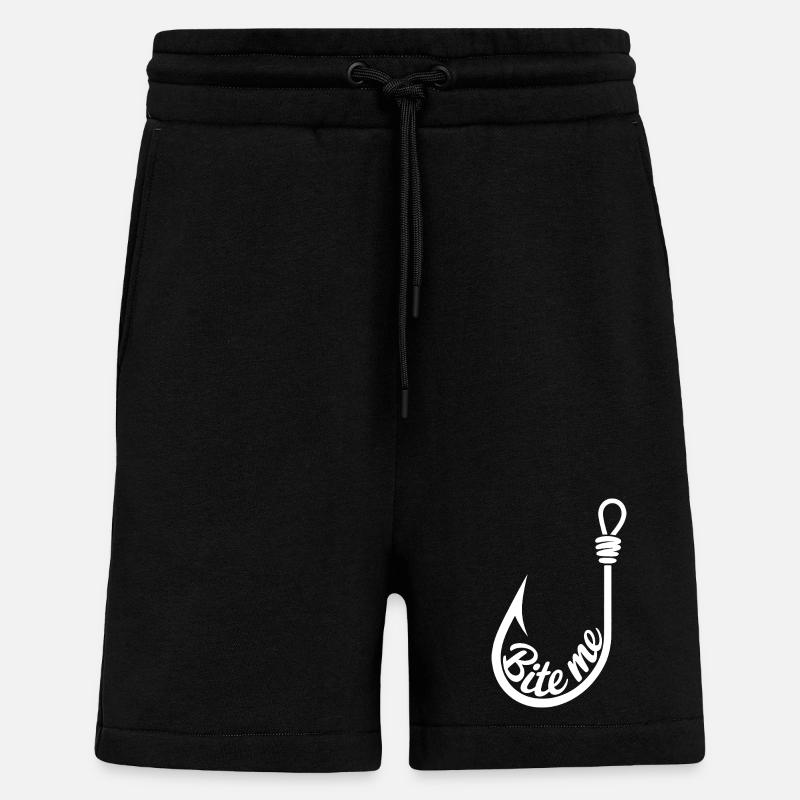 Bite Me Lure Hook Design - Shorts - made by SPREAD - SOLID BLACK