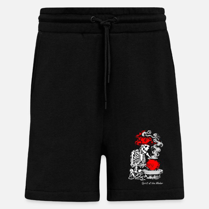 Der Geist des Schöpfers – Skelett-Handwerksdesign - Shorts - made by SPREAD - SOLID BLACK