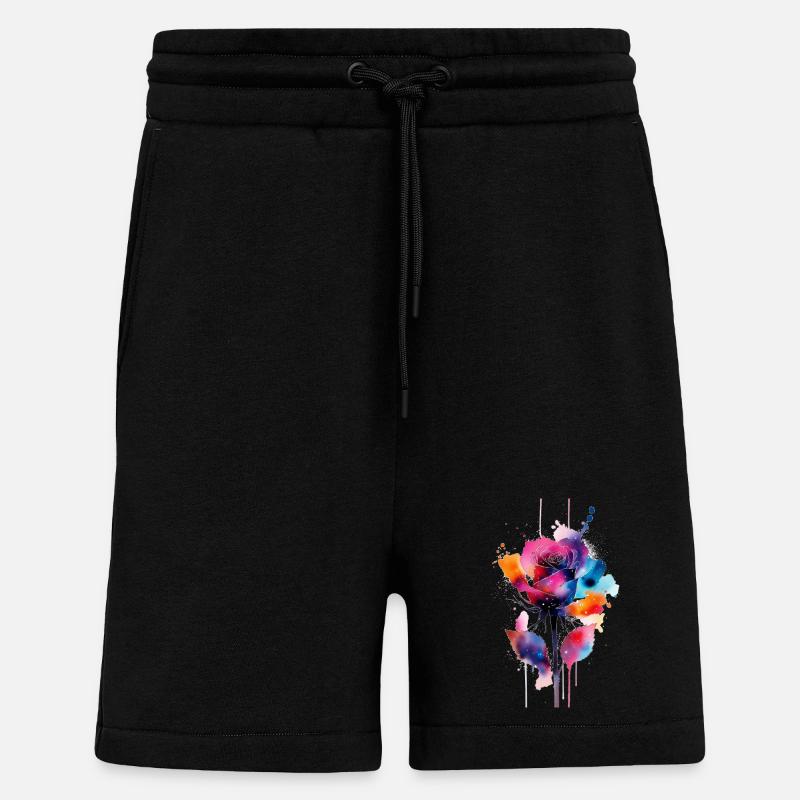fleur - Short bio décontracté fabriqué en UE - SOLID BLACK